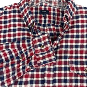 Men's J. Crew‎ Brushed Twill 100% Cotton Plaid Long Sleeve Button Down XL 0038